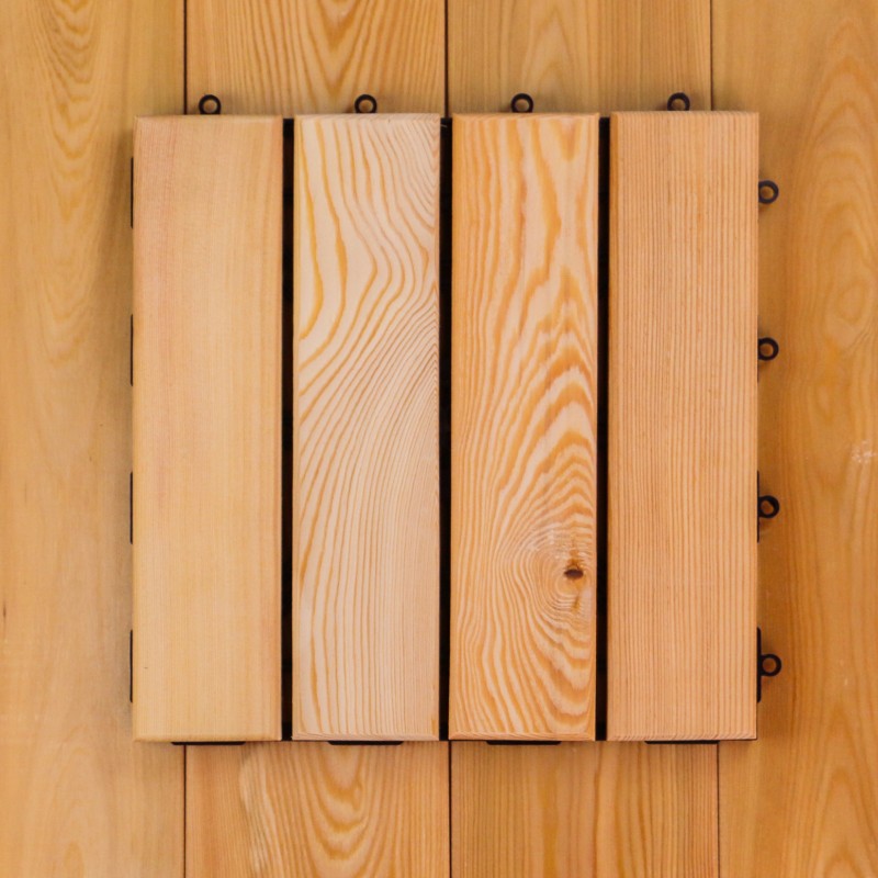 Klick-Holzfliesen aus Sibirischer Lärche, 4 GP, 310 x 310 mm, A Sortierung