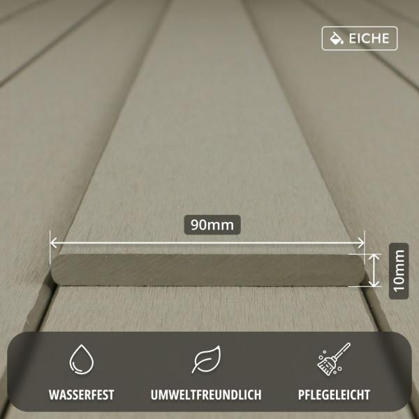 WPC Abschlussleiste 10 x 90 mm, Eiche
