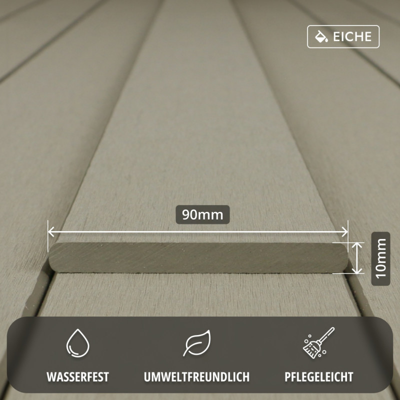 WPC Abschlussleiste 10 x 90 mm, Eiche