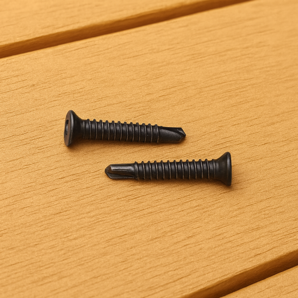 Bohrschrauben 4.0 x 25 mm, TX15 Edelstahl für WPC, Schwarz, 1 Packung