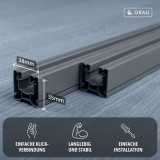 FeelingWood Aluminiumprofil Klick-System 35 x 38, Grau