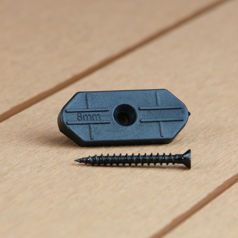 WPC Verbindungsclip (8 mm) mit Schraube, 1 Packung