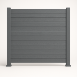 Bausatz, WPC Zaun Komplett-Set mit WPC-Pfosten (zum Aufschrauben), Dunkelgrau