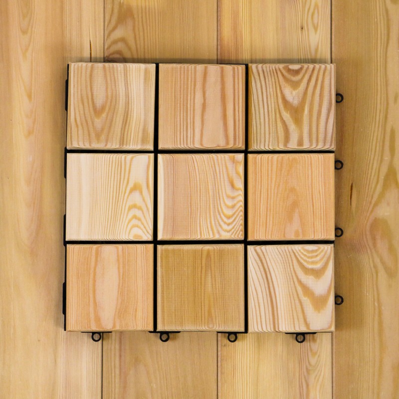 Klick-Holzfliesen aus Sibirischer Lärche, 9 GP, 310 x 310 mm, A Sortierung