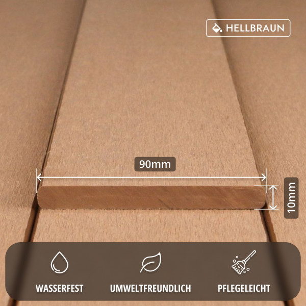 WPC Abschlussleiste 10 x 90 mm, Hellbraun