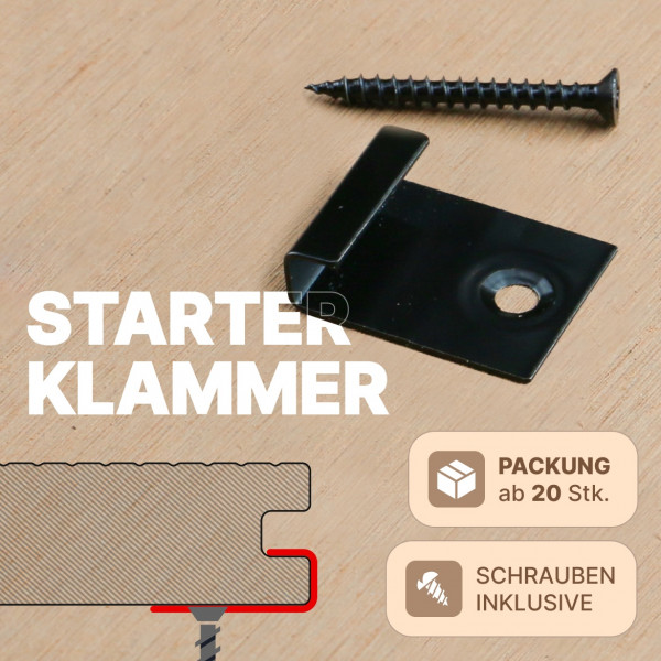 Starterklammer (aus Edelstahl) mit Schraube, 1 Packung