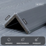 WPC Premium Abschlussleiste 2. Generation, 55 x 55 mm, Grau