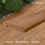 WPC Seitendiele in Holzoptik, 25 x 142 mm, Wellenstruktur, Hellbraun