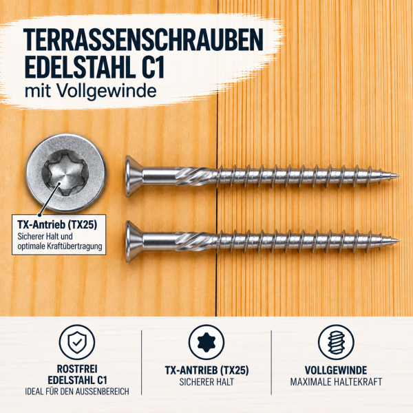 Terrassenschrauben 5.0 x 50 mm, TX 25