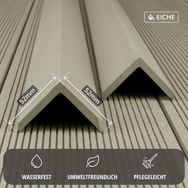 WPC Abschlussleiste 52 x 52 mm, Eiche