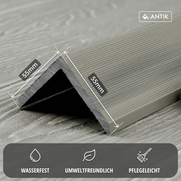 WPC Premium Abschlussleiste 2. Generation, 55 x 55 mm, Antik