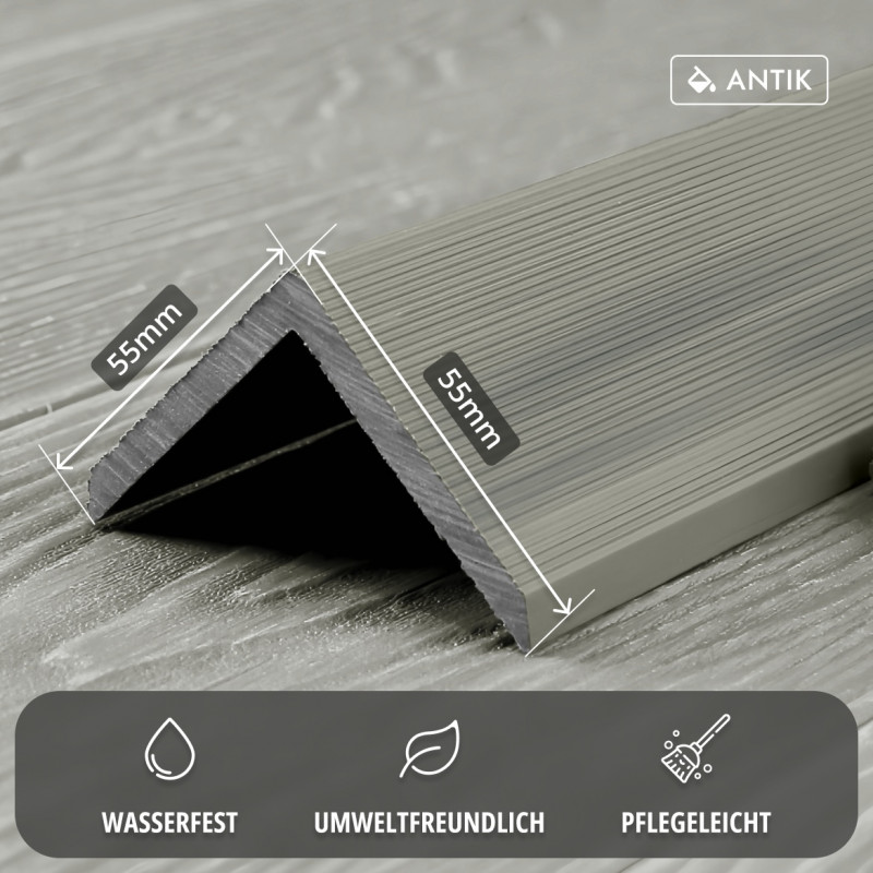 WPC Premium Abschlussleiste 2. Generation, 55 x 55 mm, Antik