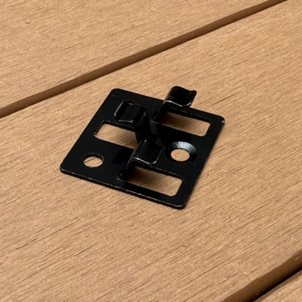 WPC Verbindungsclip (8.0 mm, Edelstahl) mit Schraube, für Hohldielen, Massiv 2. Generation, 1 Packung