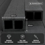 WPC-Unterkonstruktion 40 x 60 mm, Dunkelgrau