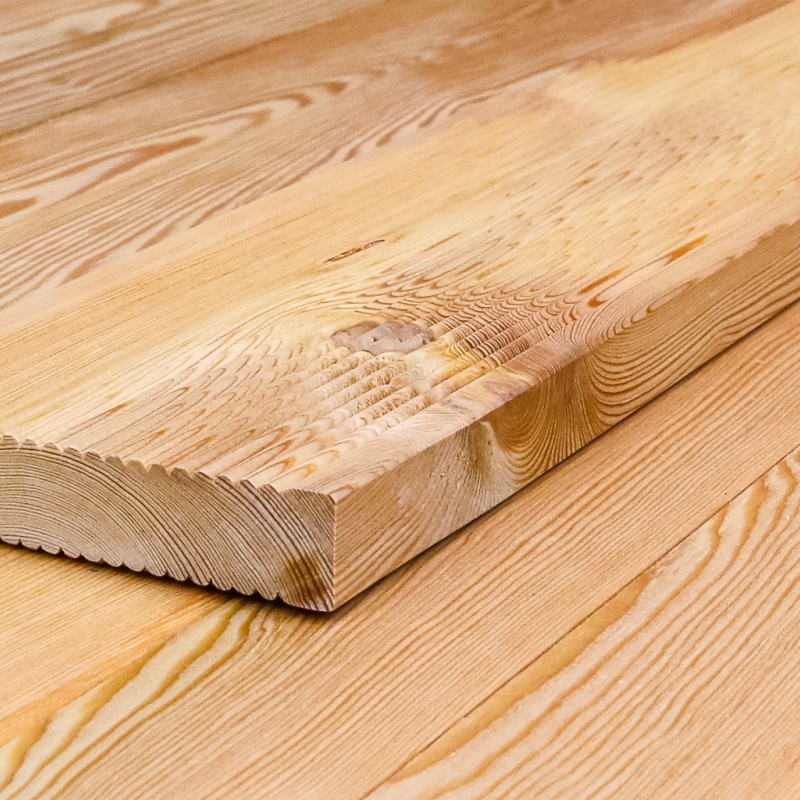 Bausatz Terrasse, Sibirische Lärche geriffelt, 27 x 140 mm, B/C Sortierung.