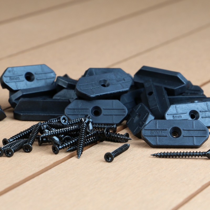 WPC Verbindungsclip (8 mm) mit Schraube, 1 Packung