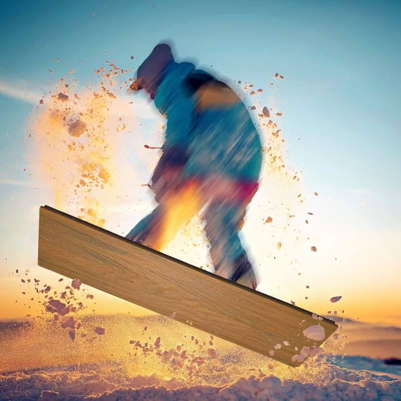 WPC Premium Terrassendiele 2. Generation, 23 x 142 mm, Wellenstruktur / glatt, Teak