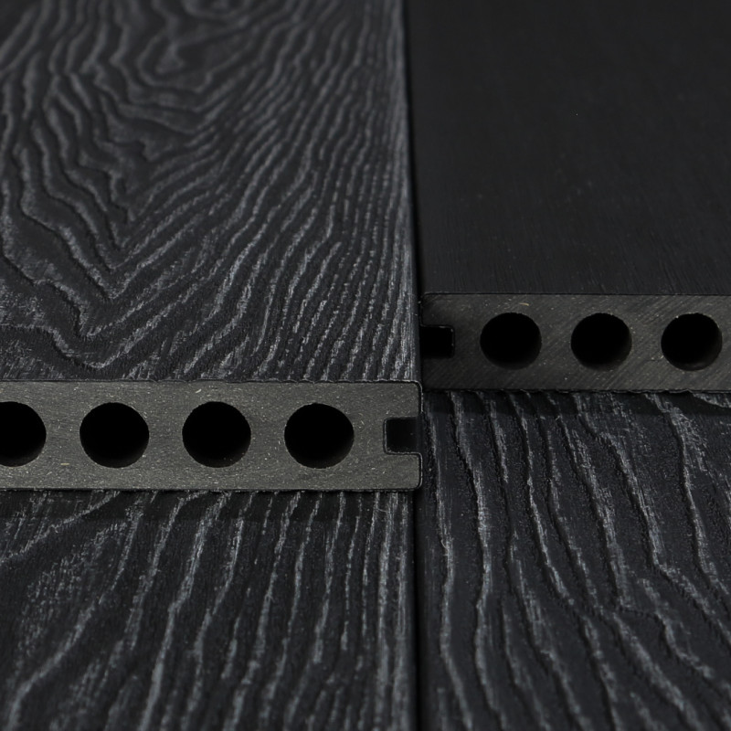 WPC Premium Terrassendiele 2. Generation, 23 x 142 mm, Wellenstruktur / glatt, Dunkelgrau