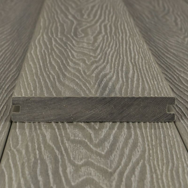 Bausatz, WPC Premium Terrassendiele 2. Generation, Massiv, 23 x 140 mm, Wellenstruktur / glatt, Antik