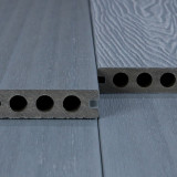 Bausatz, WPC Premium Terrassendiele 2. Generation, 23 x 142 mm, Wellenstruktur / glatt, Grau
