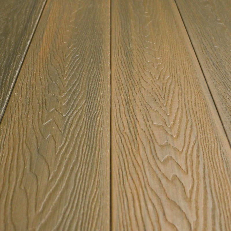 FeelingWood WPC Premium Terrassendiele in Holzoptik, 25 x 150 mm, Wellenstruktur, Teak