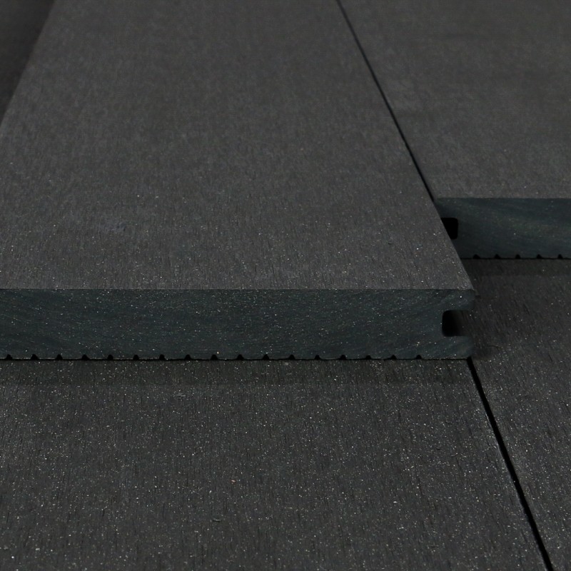 WPC Terrassendiele Massiv, 20 x 140 mm, glatt / fein, Dunkelgrau
