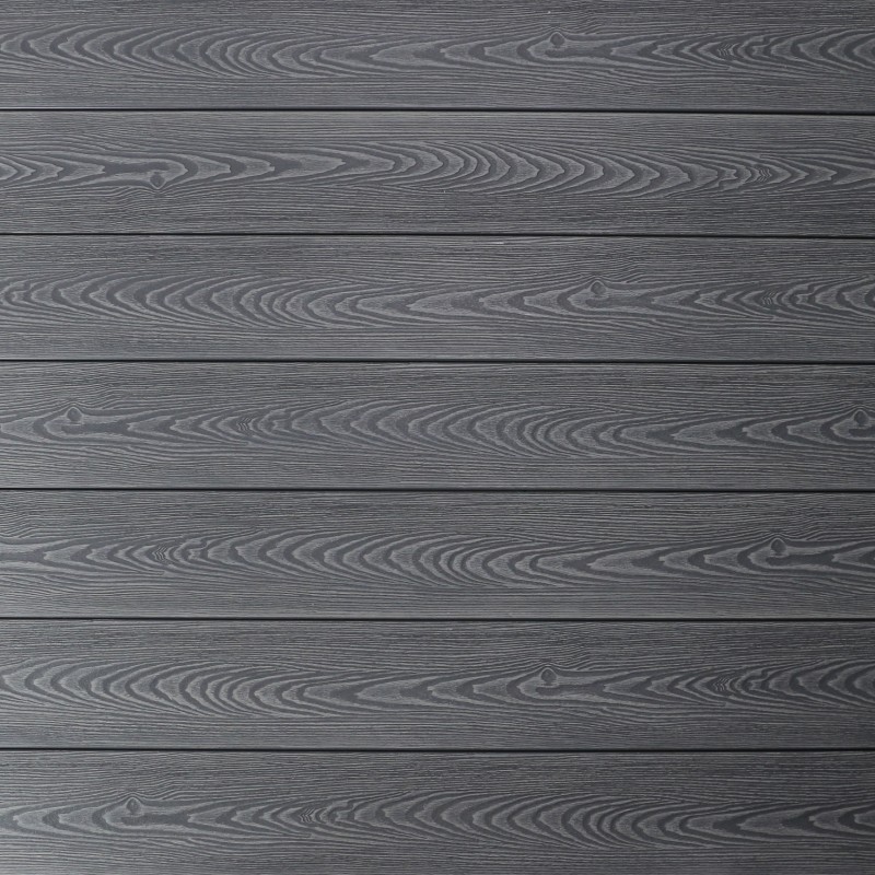Bausatz, WPC Terrassendiele in Holzoptik, 25 x 148 mm, Wellenstruktur / fein, Grau