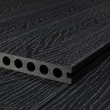 Bausatz, WPC Premium Terrassendiele 2. Generation, 23 x 142 mm, Wellenstruktur / glatt, Dunkelgrau