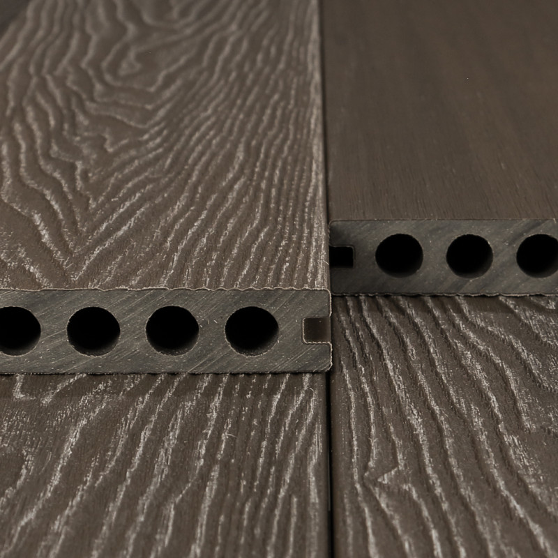 WPC Premium Terrassendiele 2. Generation, 23 x 142 mm, Wellenstruktur / glatt, Walnuss