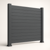 Bausatz, WPC Zaun Komplett-Set mit WPC-Pfosten (zum Aufschrauben), Dunkelgrau