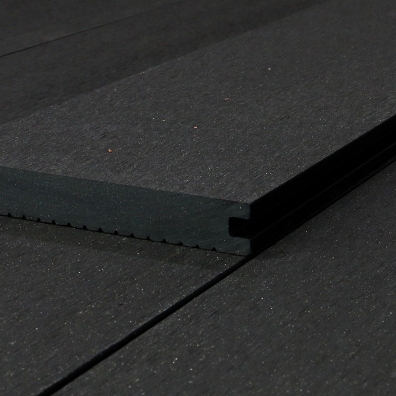 WPC Terrassendiele Massiv, 20 x 140 mm, glatt / fein, Dunkelgrau