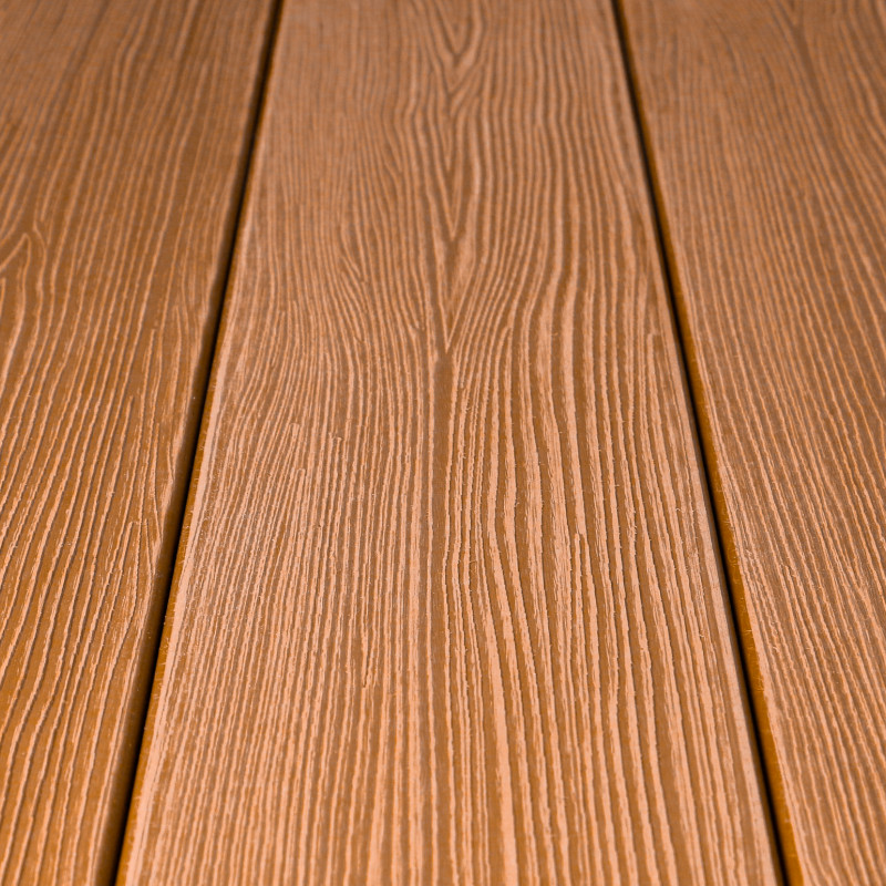 WPC Seitendiele in Holzoptik, 25 x 142 mm, Wellenstruktur, Hellbraun