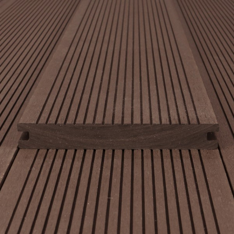 WPC Terrassendiele Massiv, 20 x 140 mm, glatt / fein, Braun