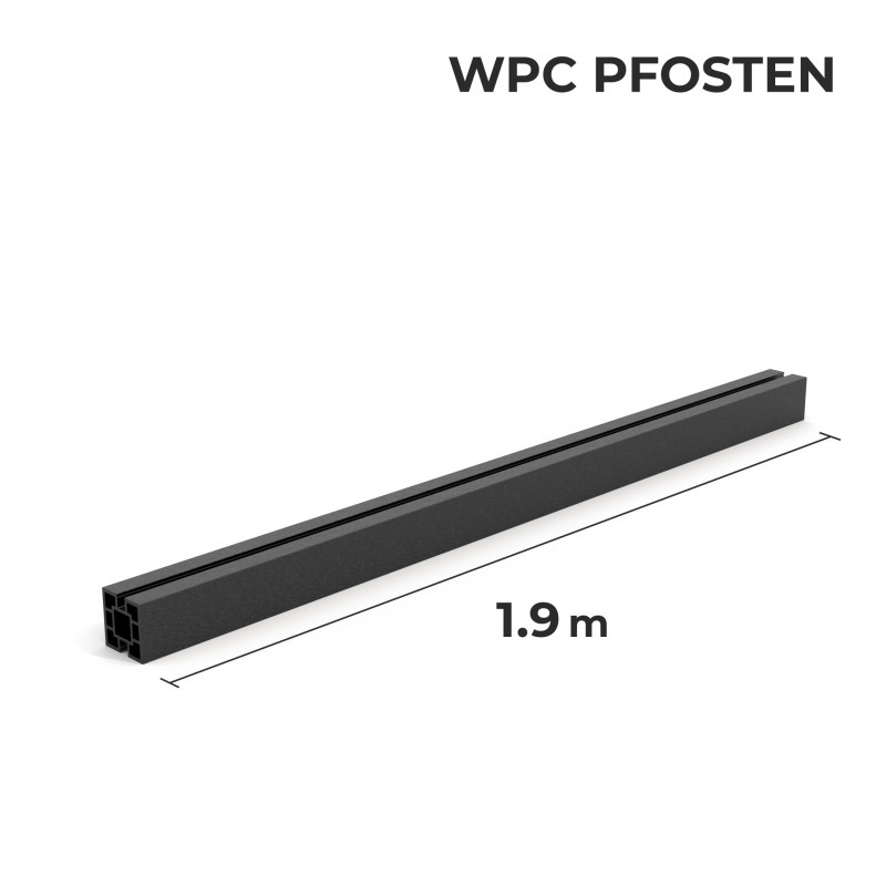 WPC-Pfosten 100 x 100 mm, Schwarz