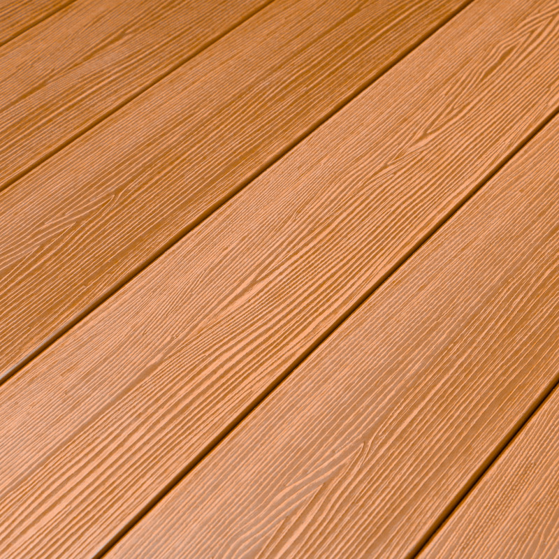 WPC Seitendiele in Holzoptik, 25 x 142 mm, Wellenstruktur, Hellbraun