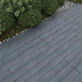 WPC Premium Terrassendiele 2. Generation, 23 x 142 mm, Wellenstruktur / glatt, Grau