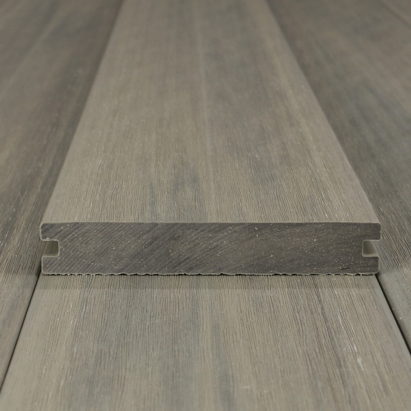 Bausatz, WPC Premium Terrassendiele 2. Generation, Massiv, 23 x 140 mm, Wellenstruktur / glatt, Antik