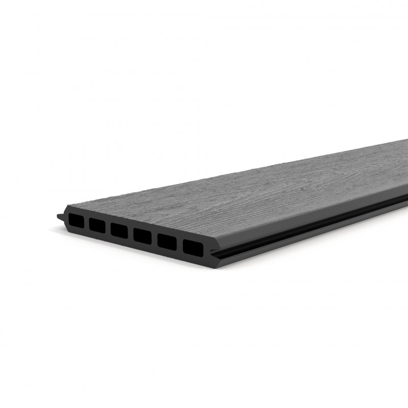 WPC-Zaunelemente, Steckprofil in Holzoptik, 162 x 20 mm, Schwarz