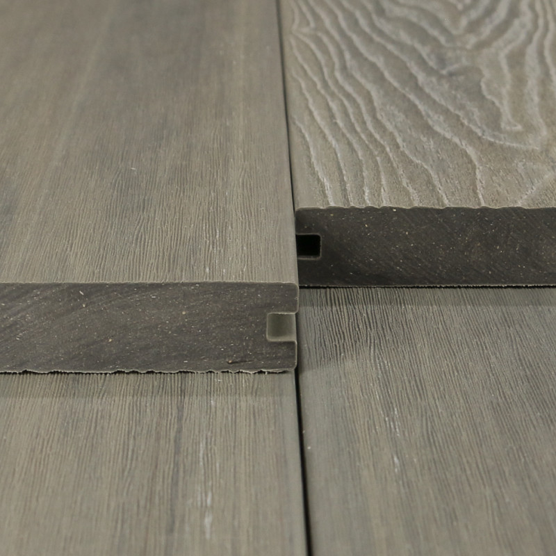 WPC Premium Terrassendiele 2. Generation, Massiv, 23 x 140 mm, Wellenstruktur / glatt, Antik
