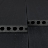 WPC Premium Terrassendiele 2. Generation, 23 x 142 mm, Wellenstruktur / glatt, Dunkelgrau