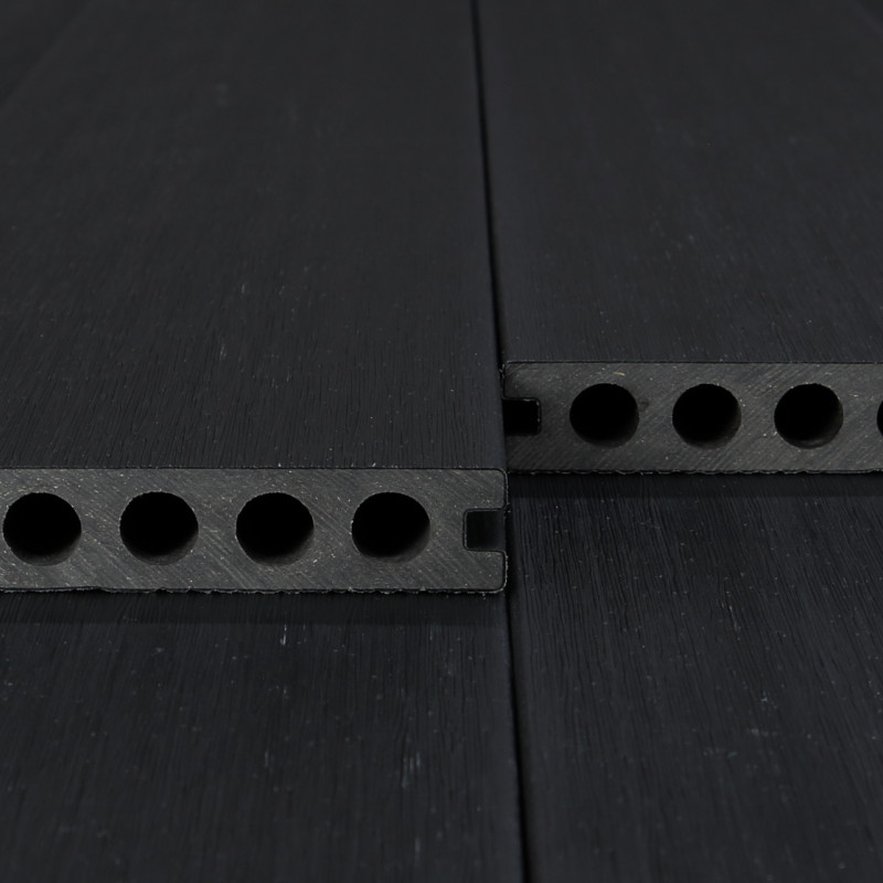 WPC Premium Terrassendiele 2. Generation, 23 x 142 mm, Wellenstruktur / glatt, Dunkelgrau