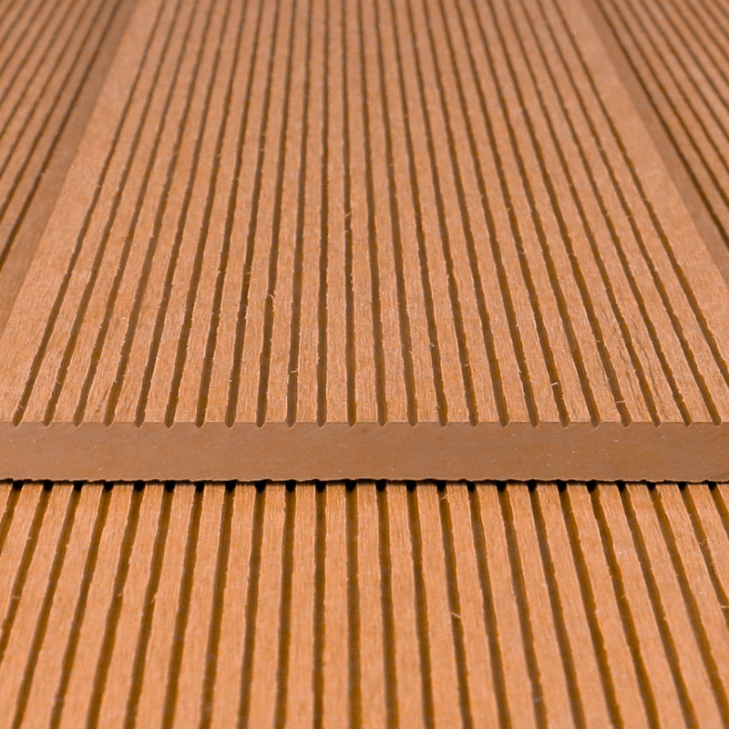 WPC Abschlussleiste in Holzoptik, 11 x 140 mm, Wellenstruktur / fein, Hellbraun