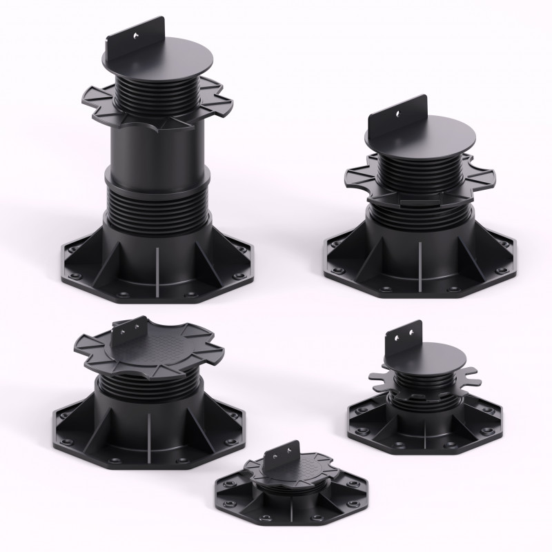 Stelzlager höhenverstellbar für Terrassen, 5 Größen (18–220 mm)