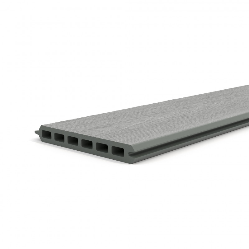 WPC-Zaunelemente, Steckprofil in Holzoptik, 162 x 20 mm, Grau