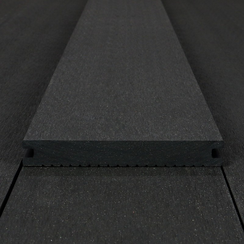 Bausatz, WPC Terrassendiele Massiv, 20 x 140 mm, glatt / fein, Dunkelgrau
