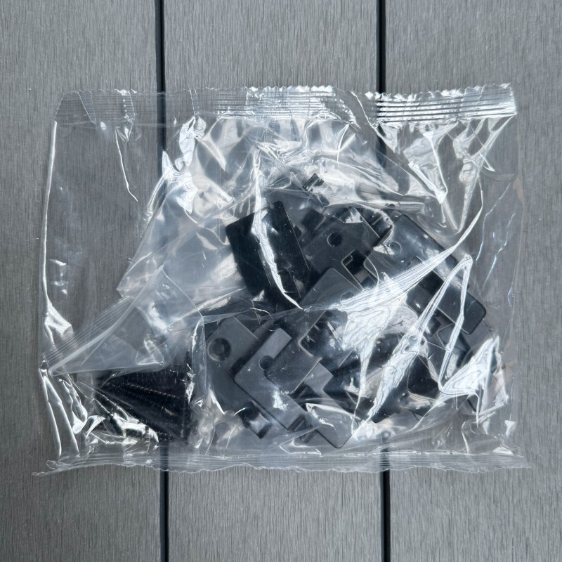 WPC Verbindungsclip (aus Edelstahl) mit Bohrschraube, für Massivdielen, 1 Packung