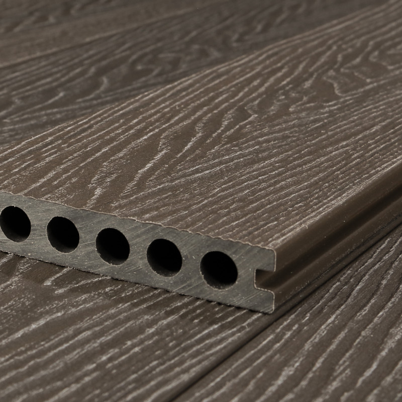 WPC Premium Terrassendiele 2. Generation, 23 x 142 mm, Wellenstruktur / glatt, Walnuss