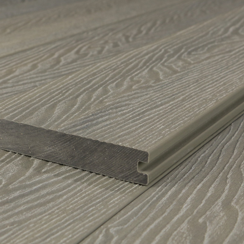 Bausatz, WPC Premium Terrassendiele 2. Generation, Massiv, 23 x 140 mm, Wellenstruktur / glatt, Antik