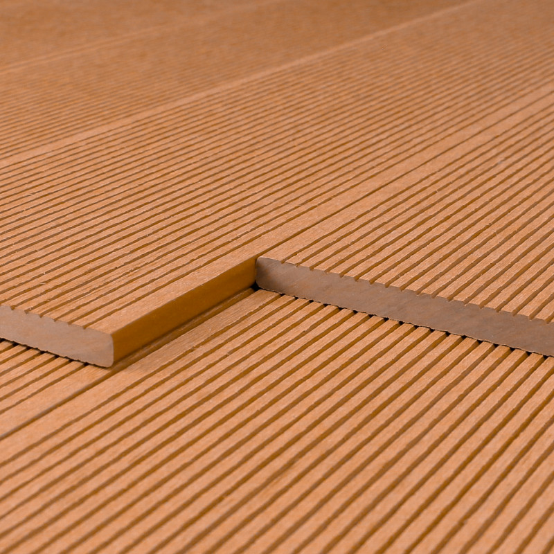 WPC Abschlussleiste in Holzoptik, 11 x 140 mm, Wellenstruktur / fein, Hellbraun