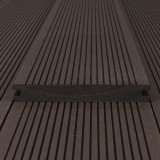 Bausatz, WPC Terrassendiele Massiv, 20 x 140 mm, glatt / fein, Dunkelbraun